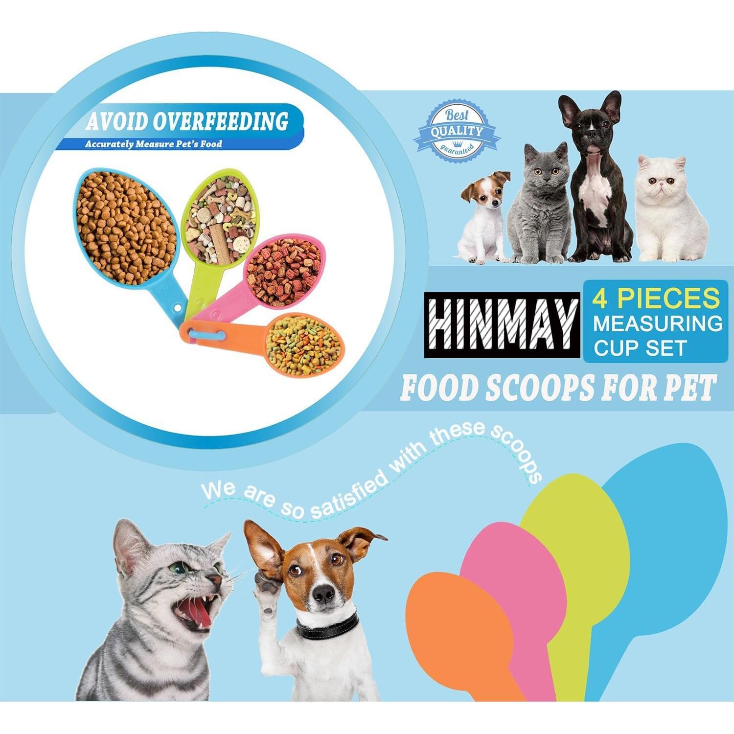Juego de Tazas Medidoras HINMAY para Comida de Mascotas 4 Pzs