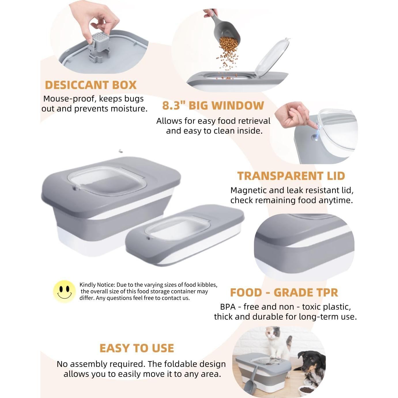 Contenedor de Almacenamiento de Comida para Perros DDMOMMY 5.9 kg Plegable