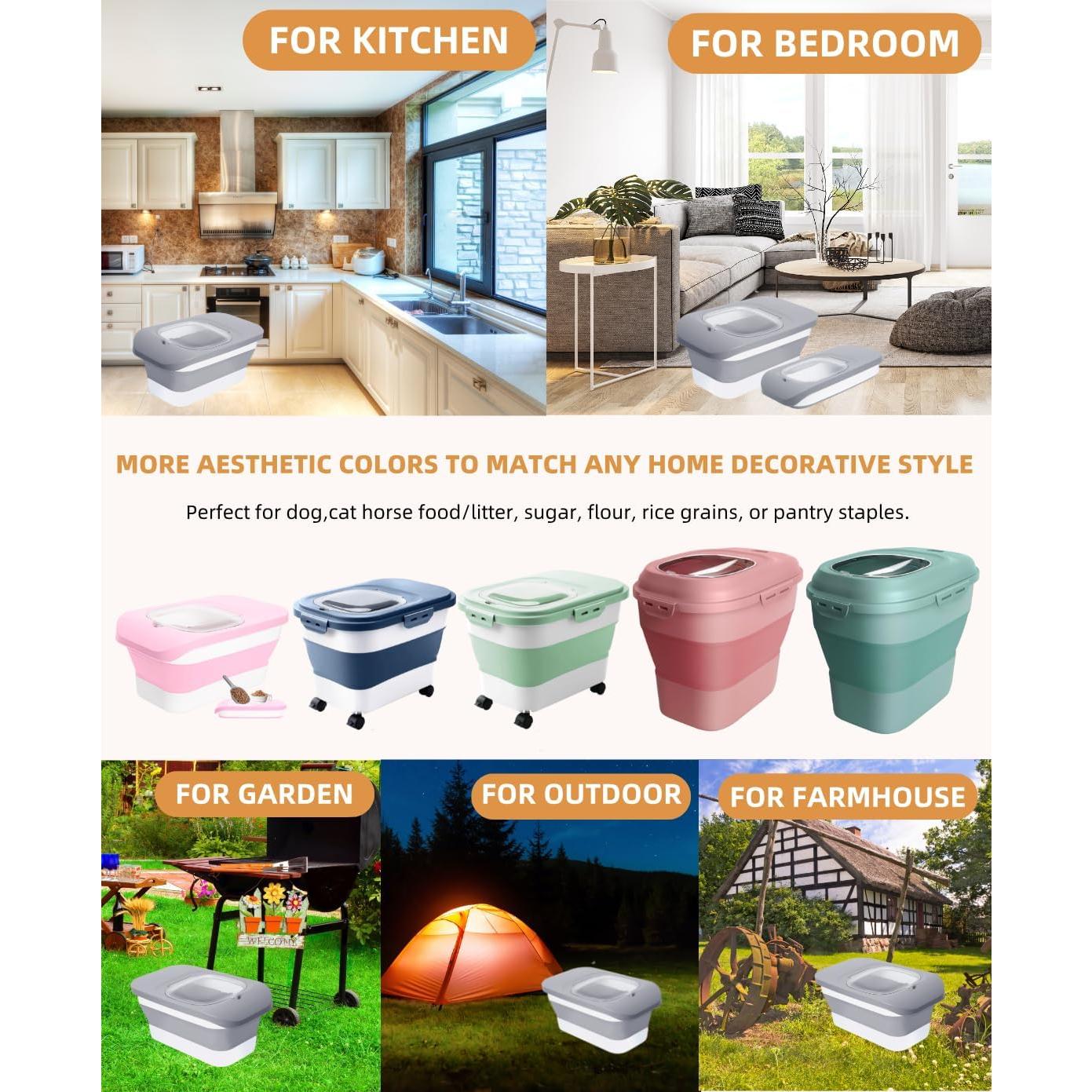 Contenedor de Almacenamiento de Comida para Perros DDMOMMY 5.9 kg Plegable