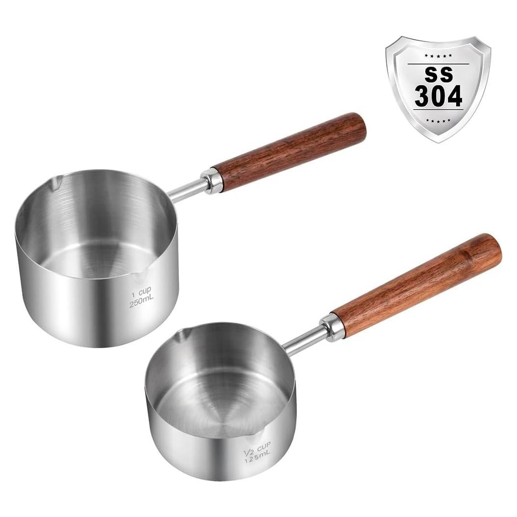 Cucharón Medidor Kichwit Acero Inoxidable 304 Set 2 Pzas