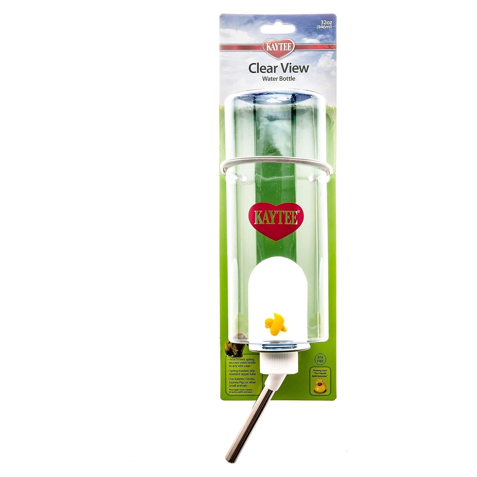 Botella de Agua Kaytee Clear View 0.95 L para Conejos y Cobayas