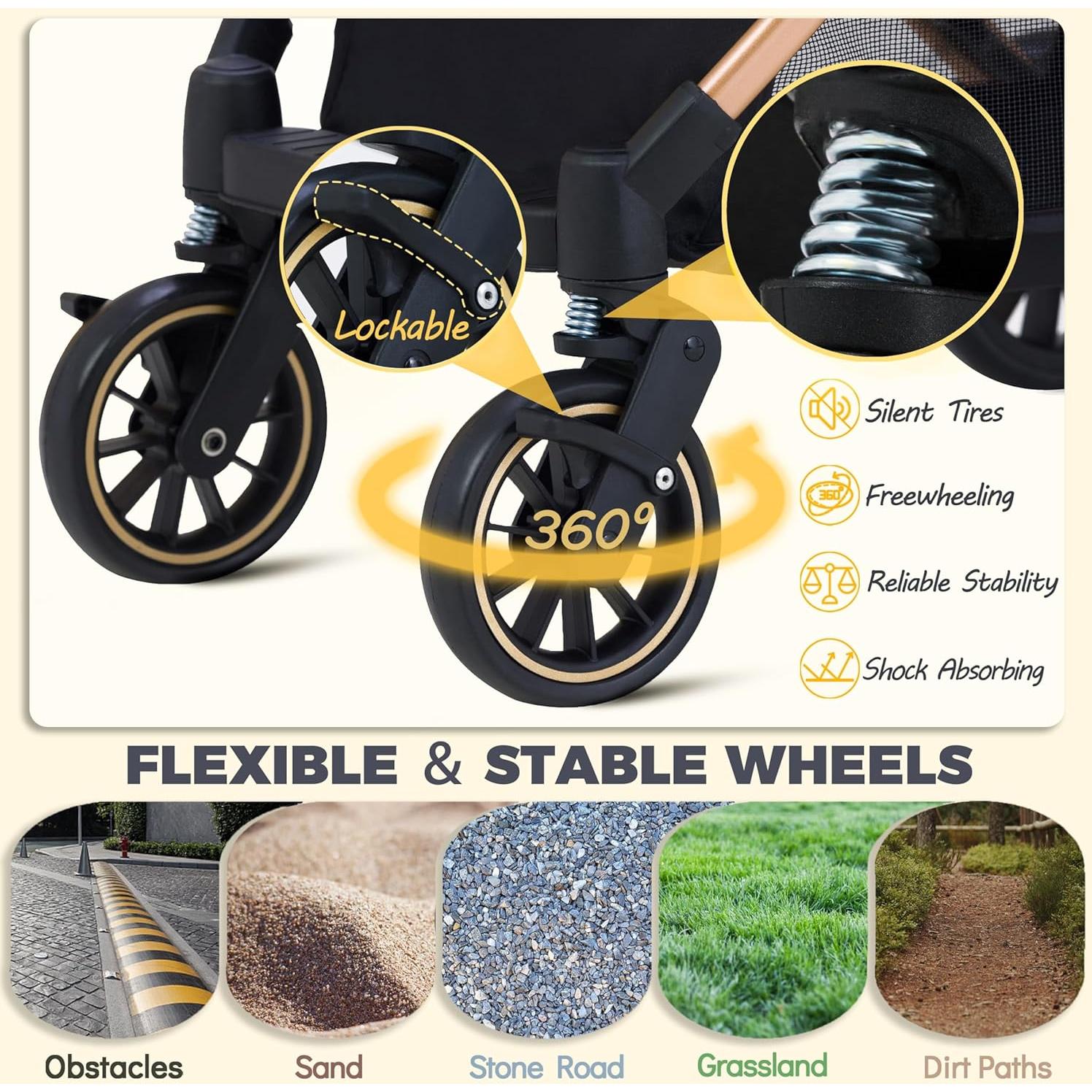 Carrito para Mascotas GdnWings 6 Amortiguaciones 55 lbs