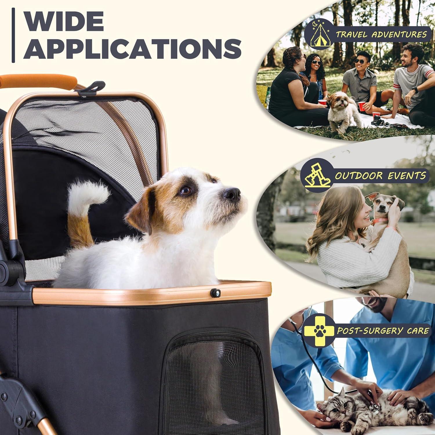 Carrito para Mascotas GdnWings 6 Amortiguaciones 55 lbs