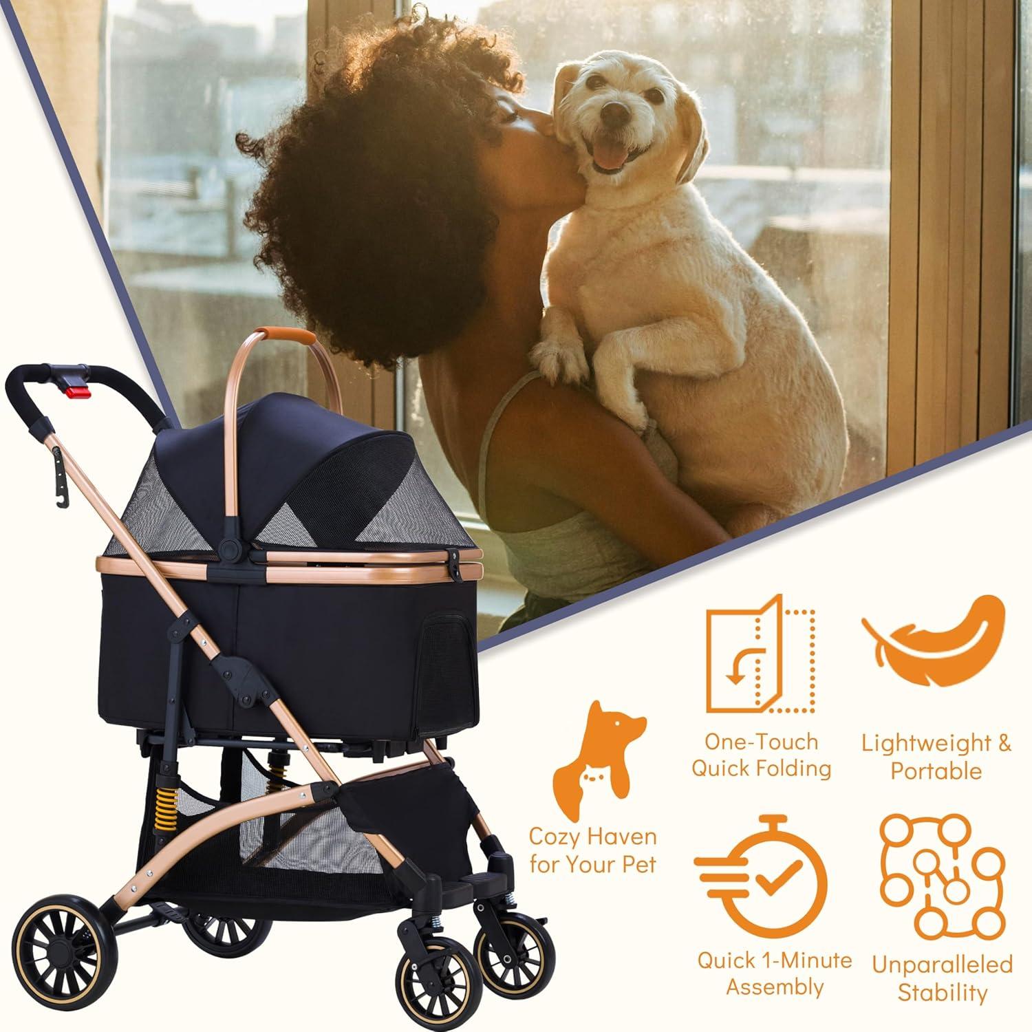 Carrito para Mascotas GdnWings 6 Amortiguaciones 55 lbs