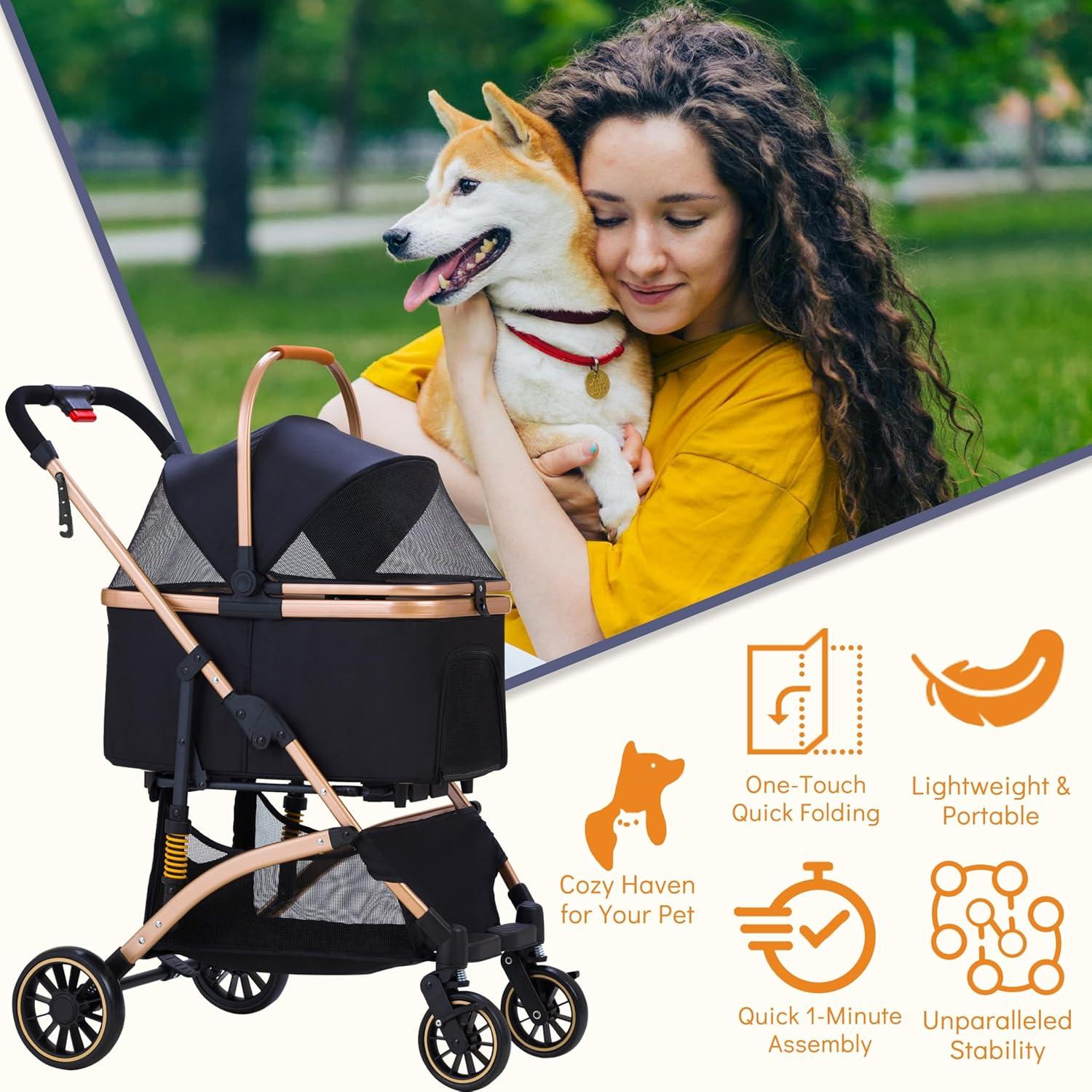 Carrito para Mascotas GdnWings 6 Amortiguaciones 55 lbs