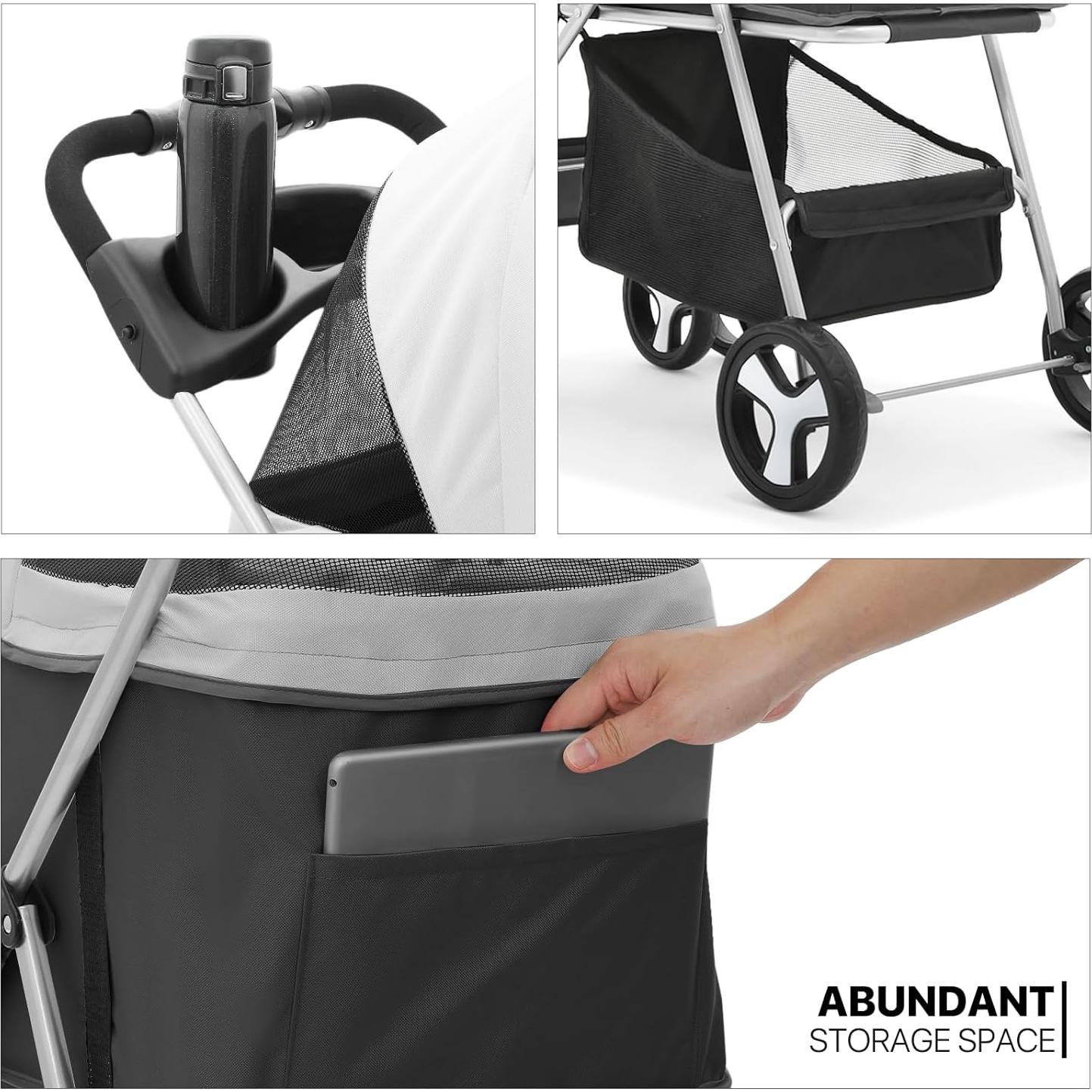 Carrito Plegable para Mascotas MoNiBloom 3 en 1 Negro 15 kg