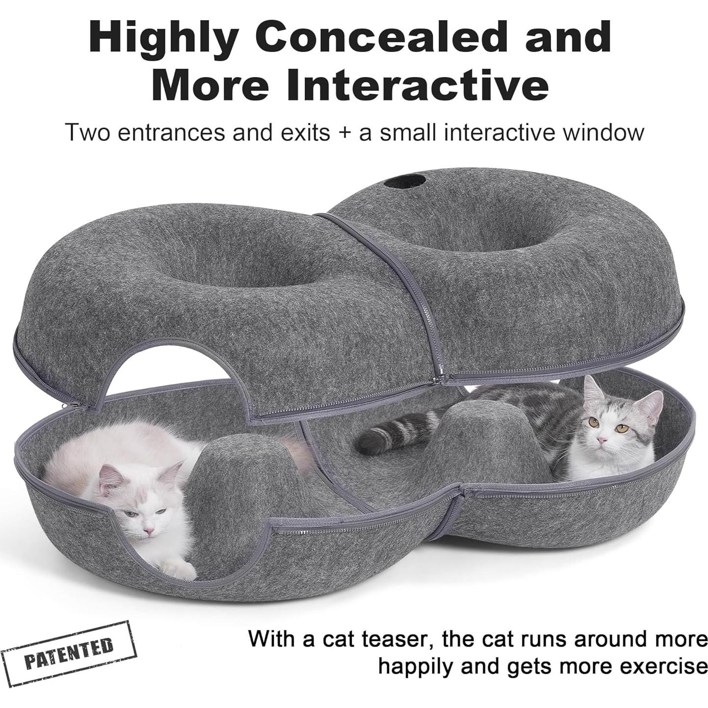 Cama túnel grande para gatos LovIntry gris oscuro L 96.5x61x27.9cm