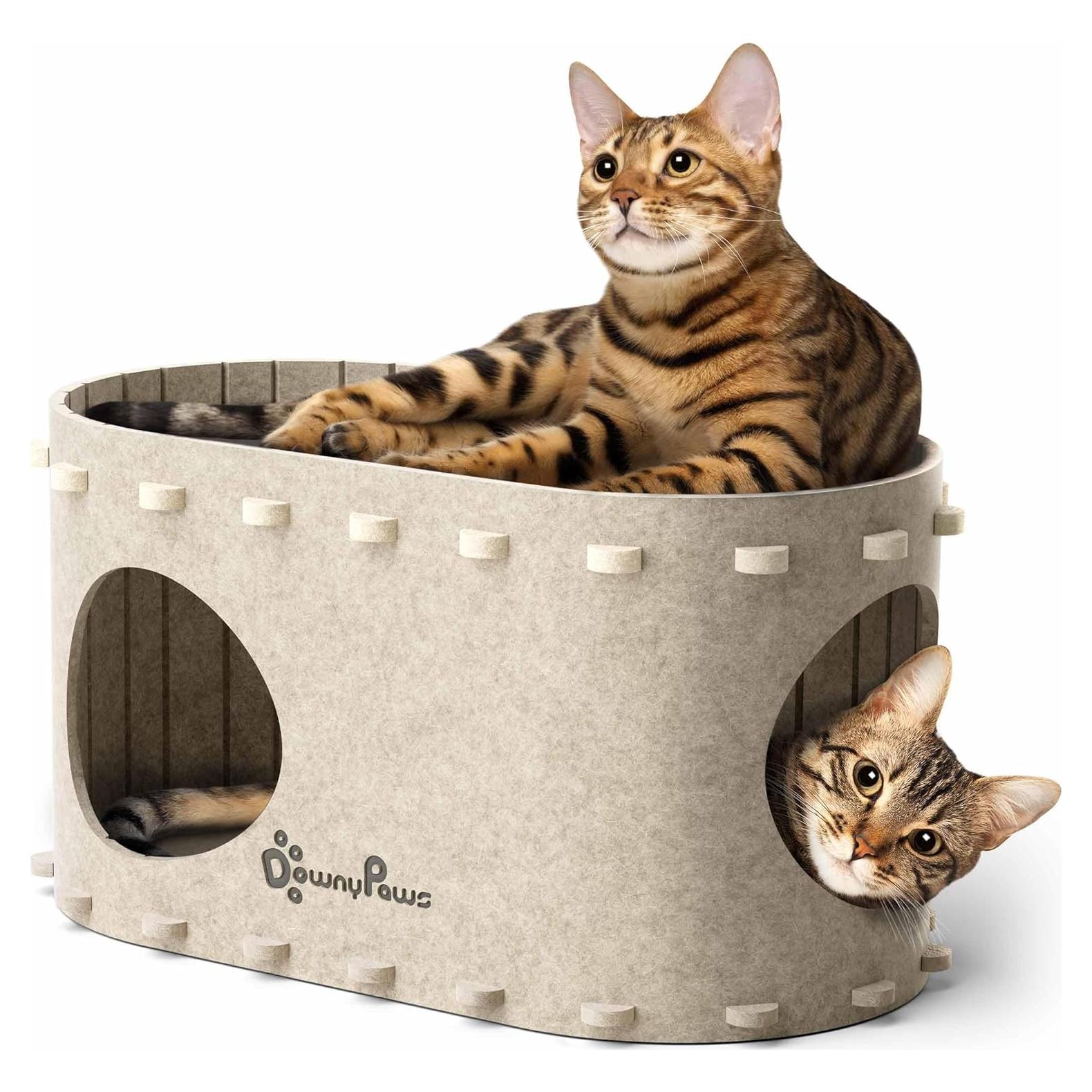 Casa para Gatos PeekaPurr DownyPaws 2 Pisos 57.9x32.8x30 cm