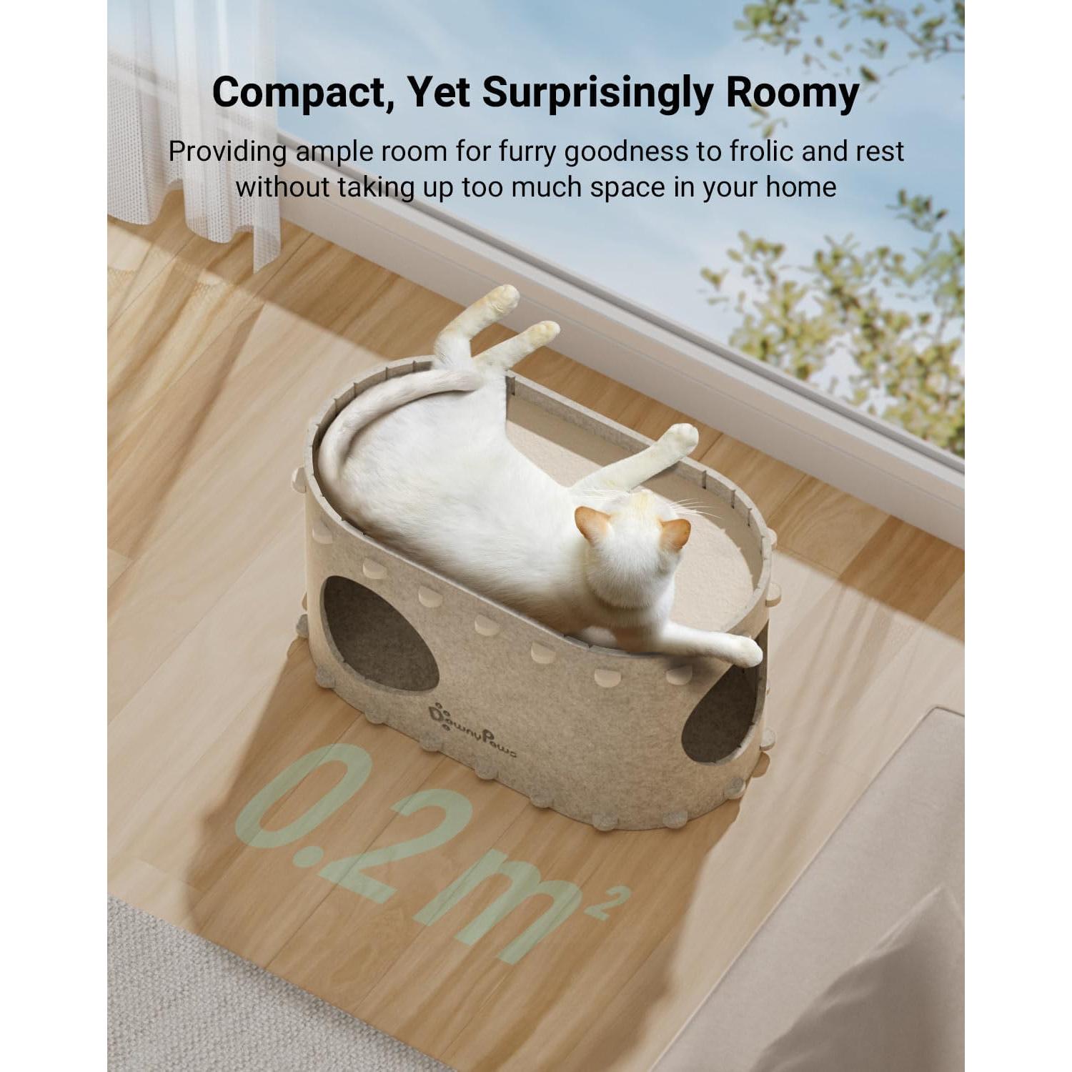 Casa para Gatos PeekaPurr DownyPaws 2 Pisos 57.9x32.8x30 cm