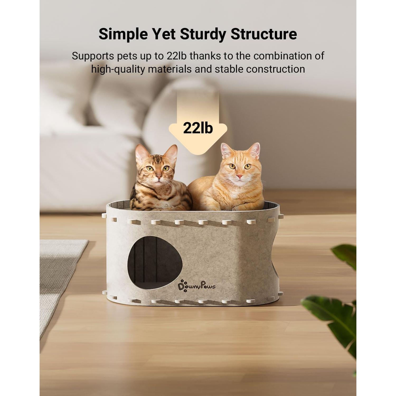 Casa para Gatos PeekaPurr DownyPaws 2 Pisos 57.9x32.8x30 cm