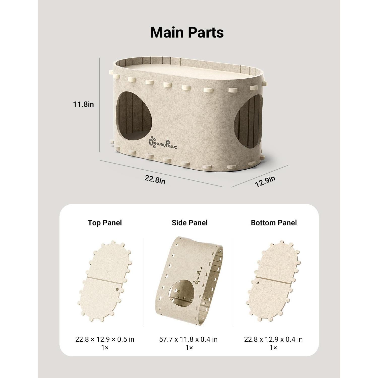Casa para Gatos PeekaPurr DownyPaws 2 Pisos 57.9x32.8x30 cm