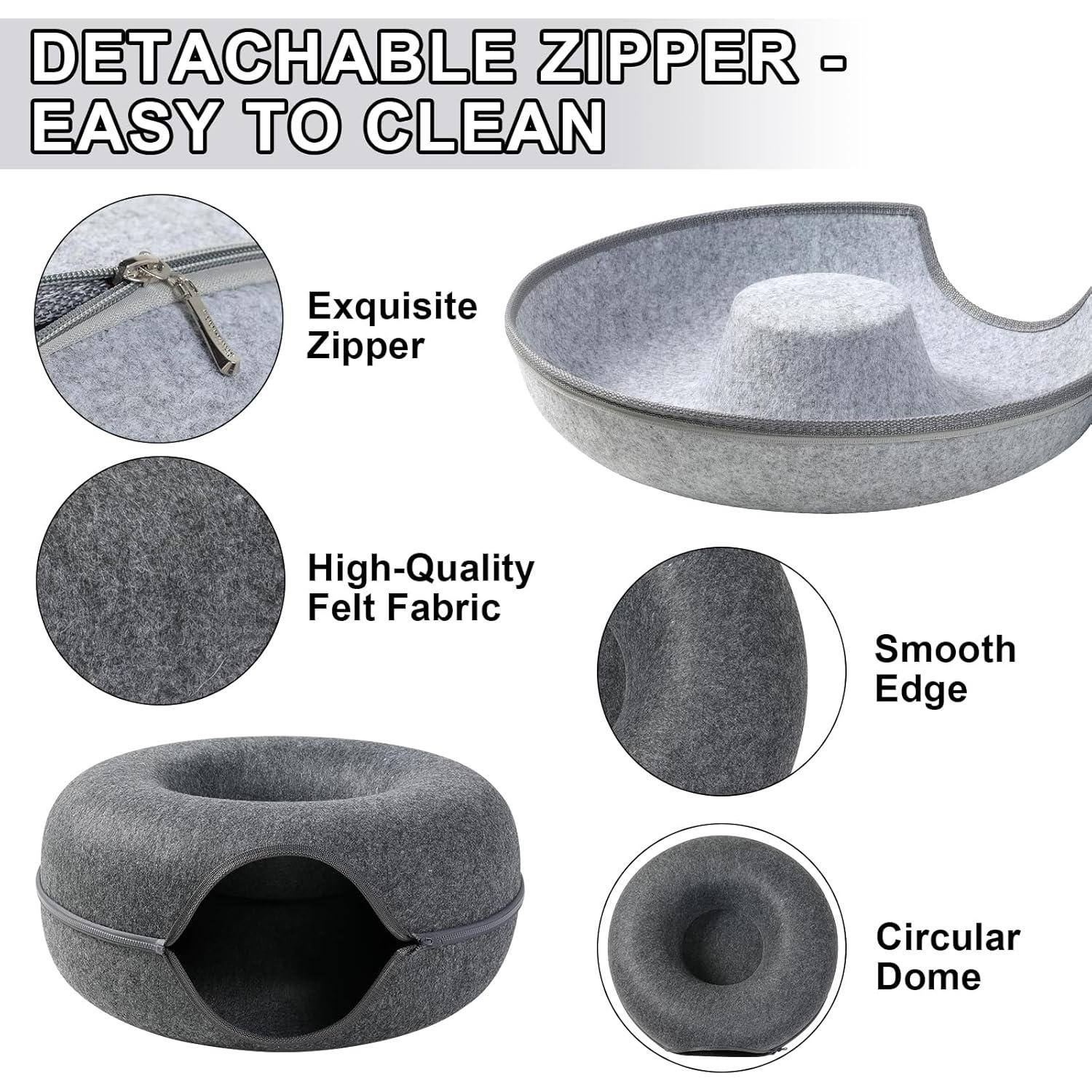 Cueva de Gato Bininl Túnel Redondo Desmontable 50.8cm Gris