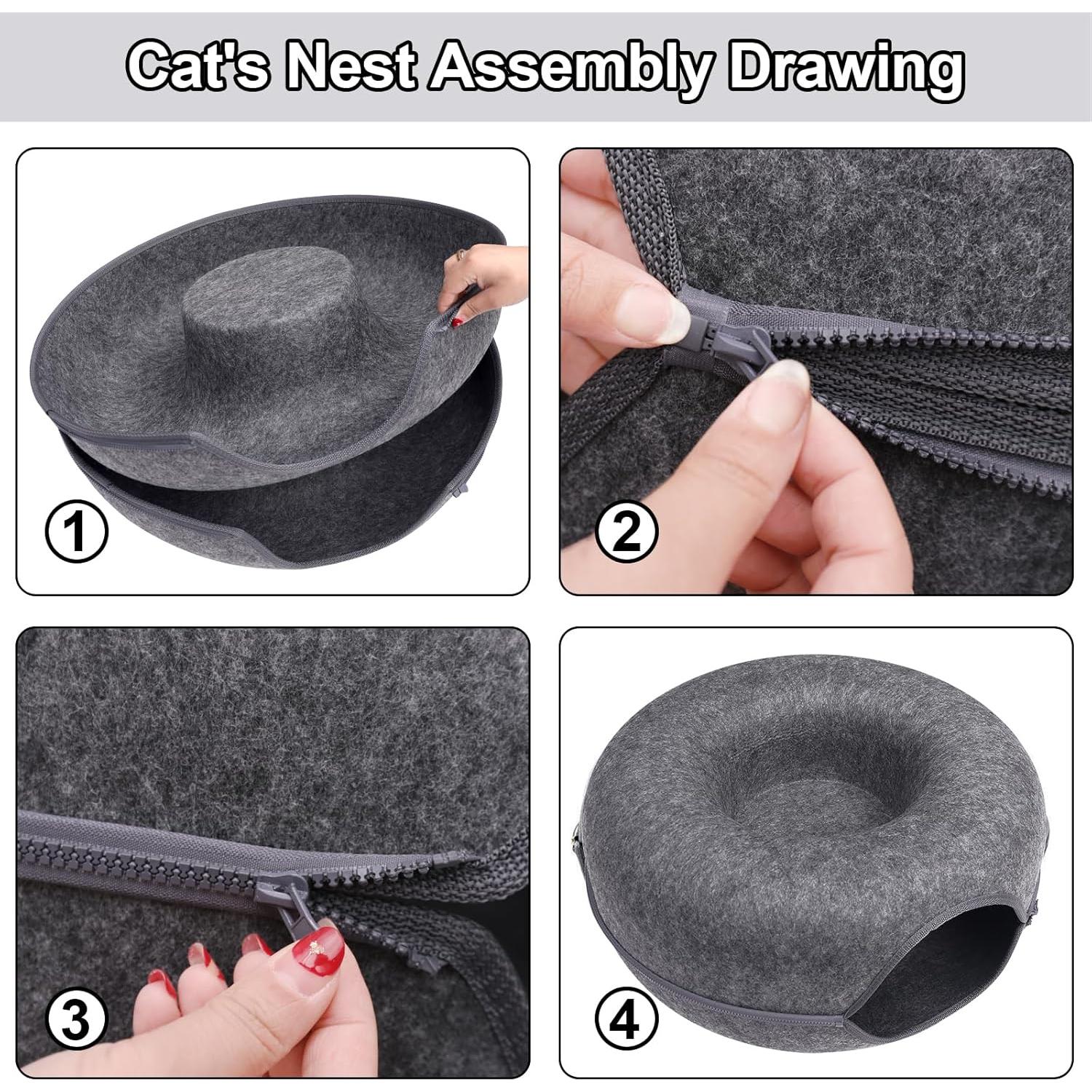 Cueva de Gato Bininl Túnel Redondo Desmontable 50.8cm Gris