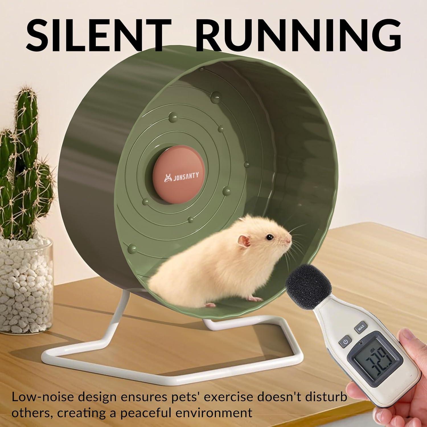 Rueda de Hámster Silenciosa JONSANTY 21.5 cm Verde Antideslizante