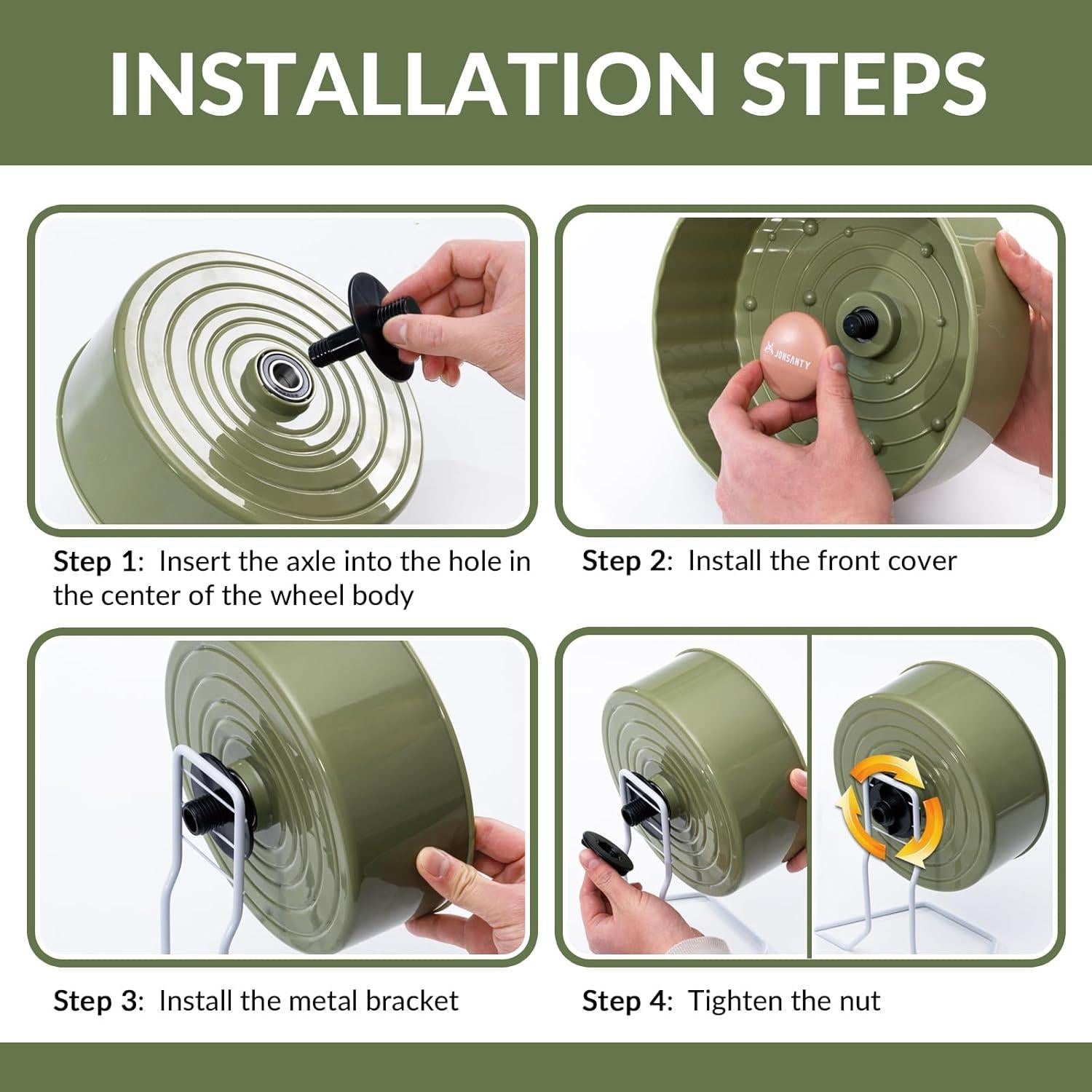 Rueda de Hámster Silenciosa JONSANTY 21.5 cm Verde Antideslizante