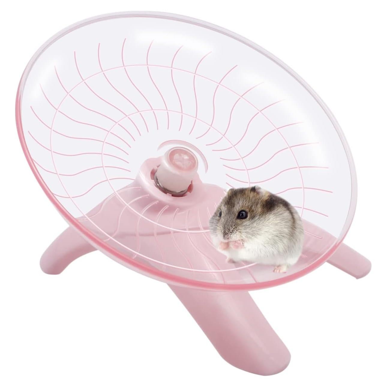 Rueda de Hámster Silenciosa Wontee 18 cm Rosa Antideslizante
