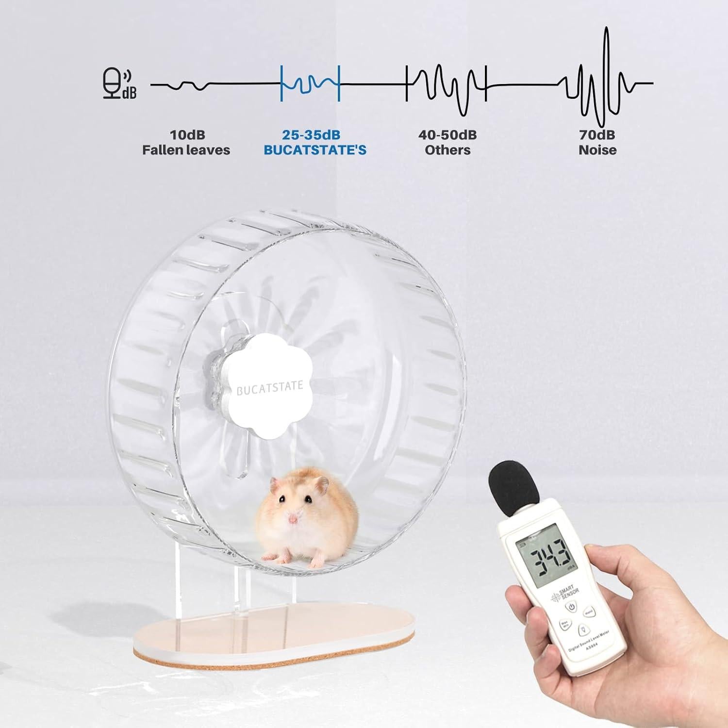 Rueda de Hámster Super Silenciosa BUCATSTATE 26 cm Ajustable
