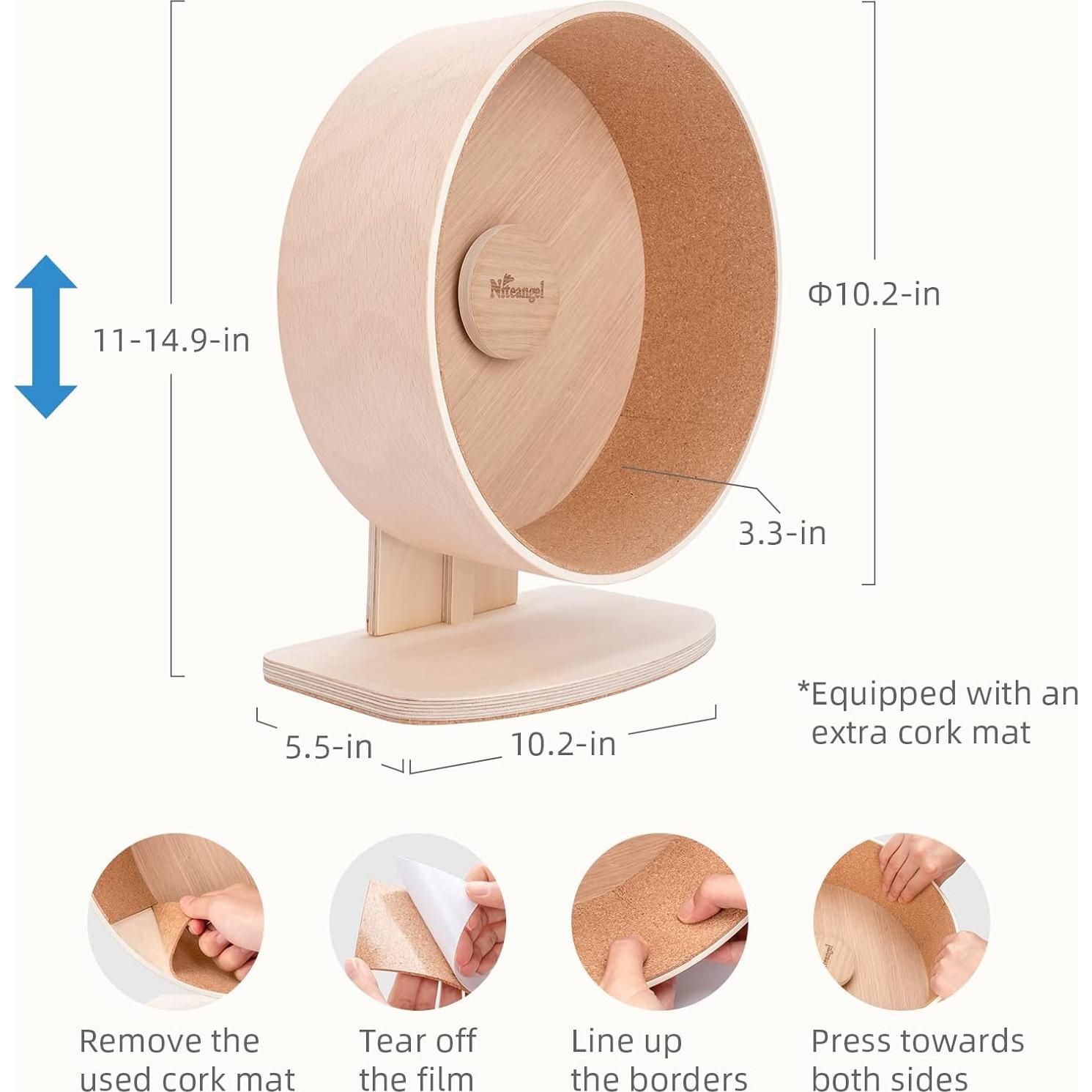 Rueda de Ejercicio de Madera Niteangel Tamaño Mediano para Hámster