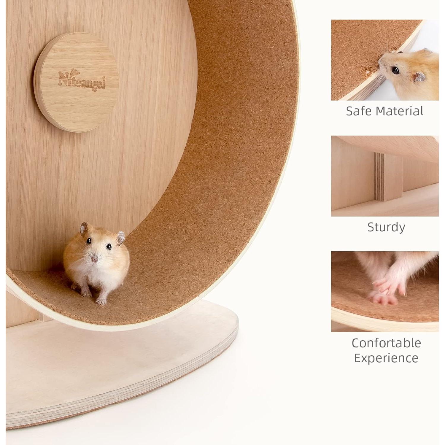 Rueda de Ejercicio de Madera Niteangel Tamaño Mediano para Hámster