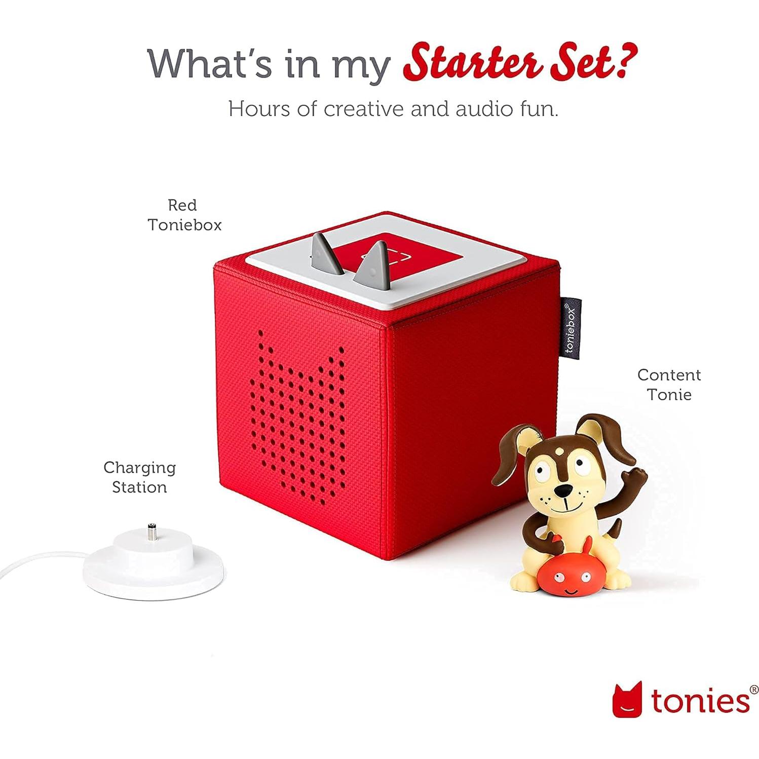Toniebox Reproductor de Audio Rojo Set Inicio con Cachorro