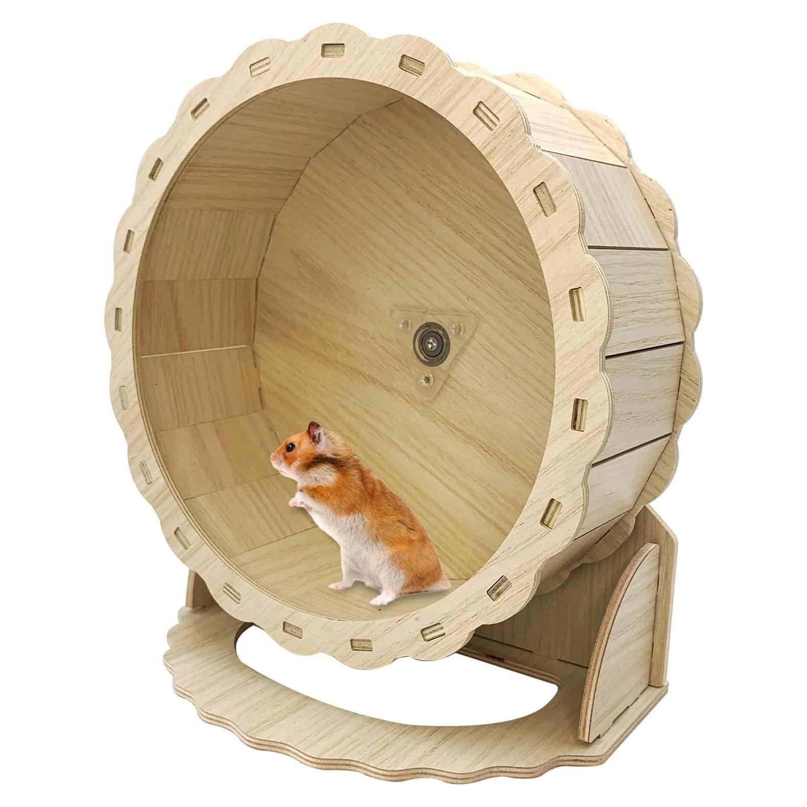 Rueda de Hámster de Madera Hamiledyi 21 cm Silenciosa