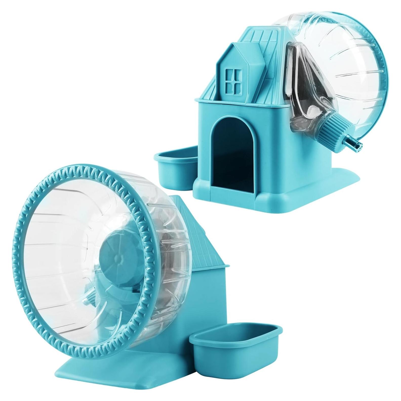 Rueda de Hámster Silenciosa 4 en 1 Nature Ann 16 cm Azul