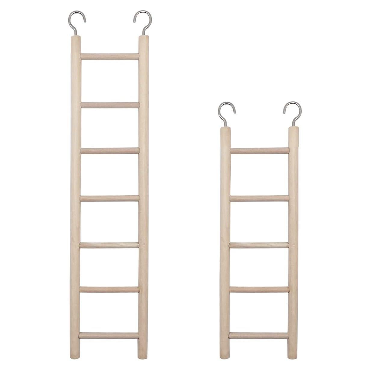 Escalera de Madera para Aves LWINGFLYER 2 Piezas 32x7 cm