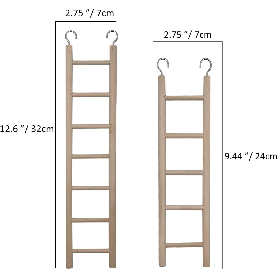 Escalera de Madera para Aves LWINGFLYER 2 Piezas 32x7 cm