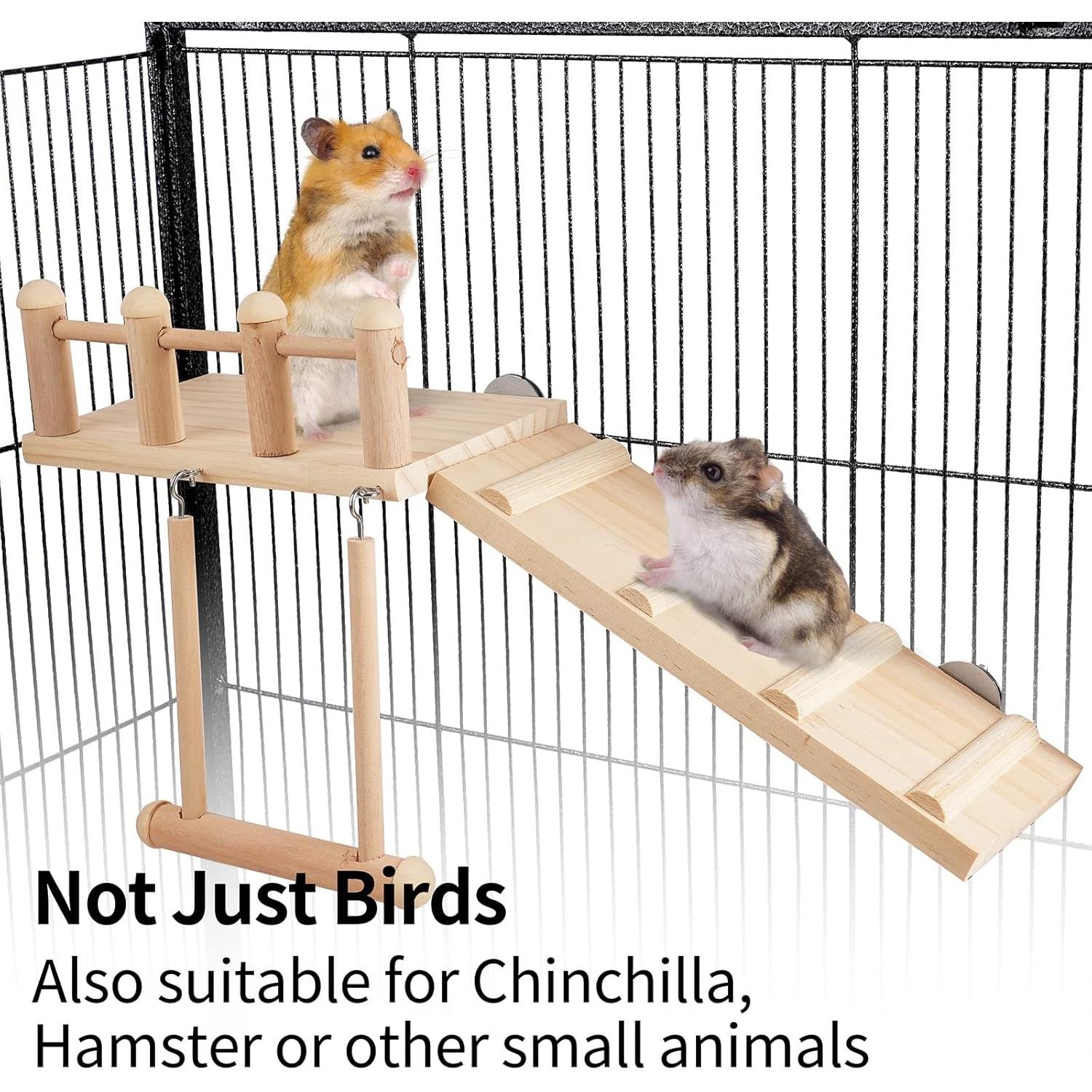 Gimnasio de Juego para Aves FrgKbTm con Escalera y Columpio