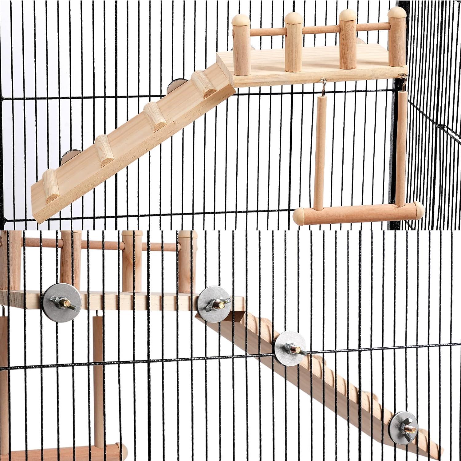 Gimnasio de Juego para Aves FrgKbTm con Escalera y Columpio