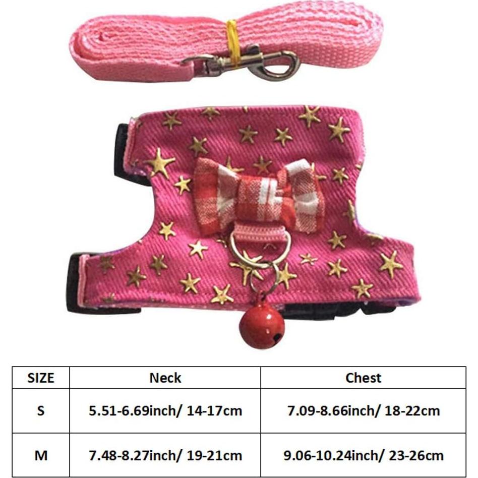 Arnés y correa ajustable para mascotas pequeñas Litewood - Estrella Rosa