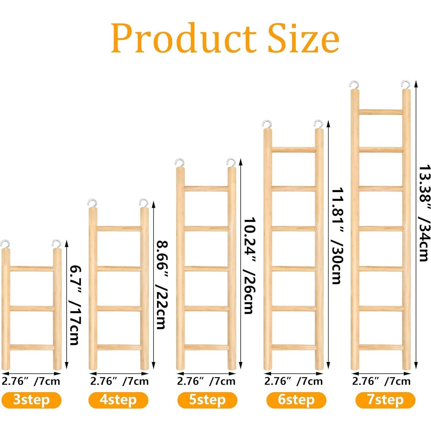 Escalera de Madera para Aves YHNTGB - 5 Tamaños para Loros