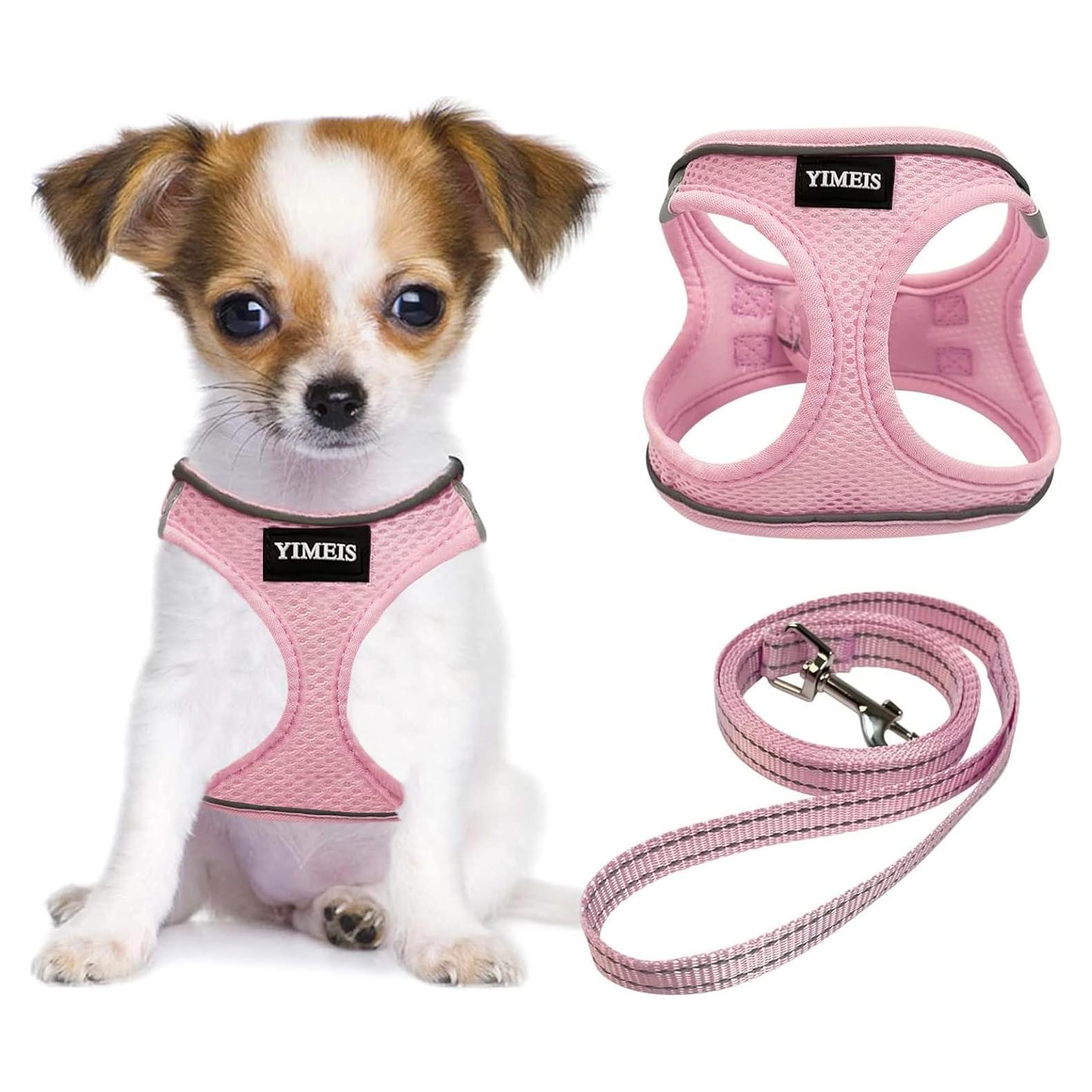 Conjunto Arnés y Correa para Perros YIMEIS Rosa Pequeño