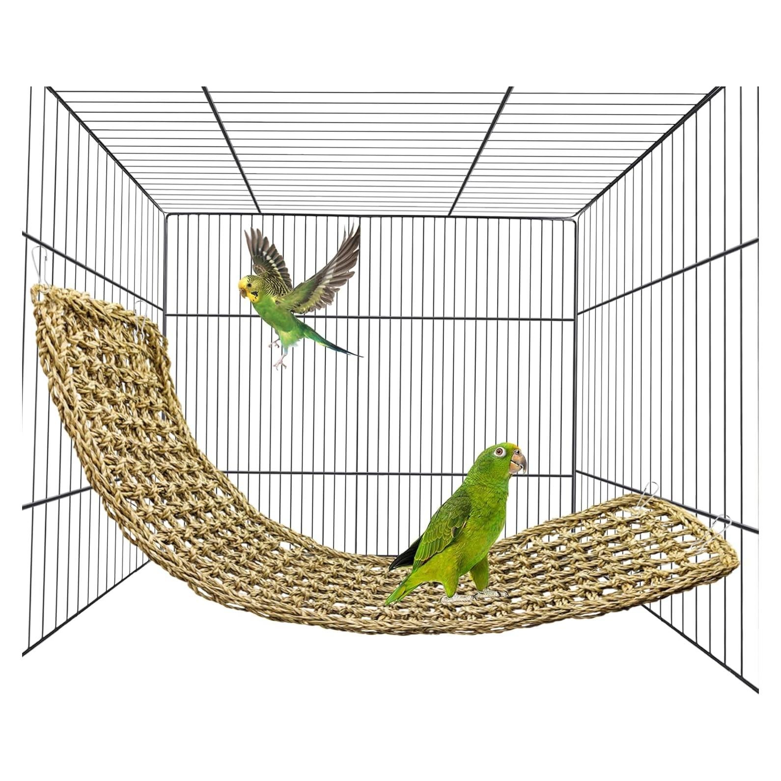 Alfombra de Hierba Marina BLSMU 76 x 18 cm Juguete para Aves