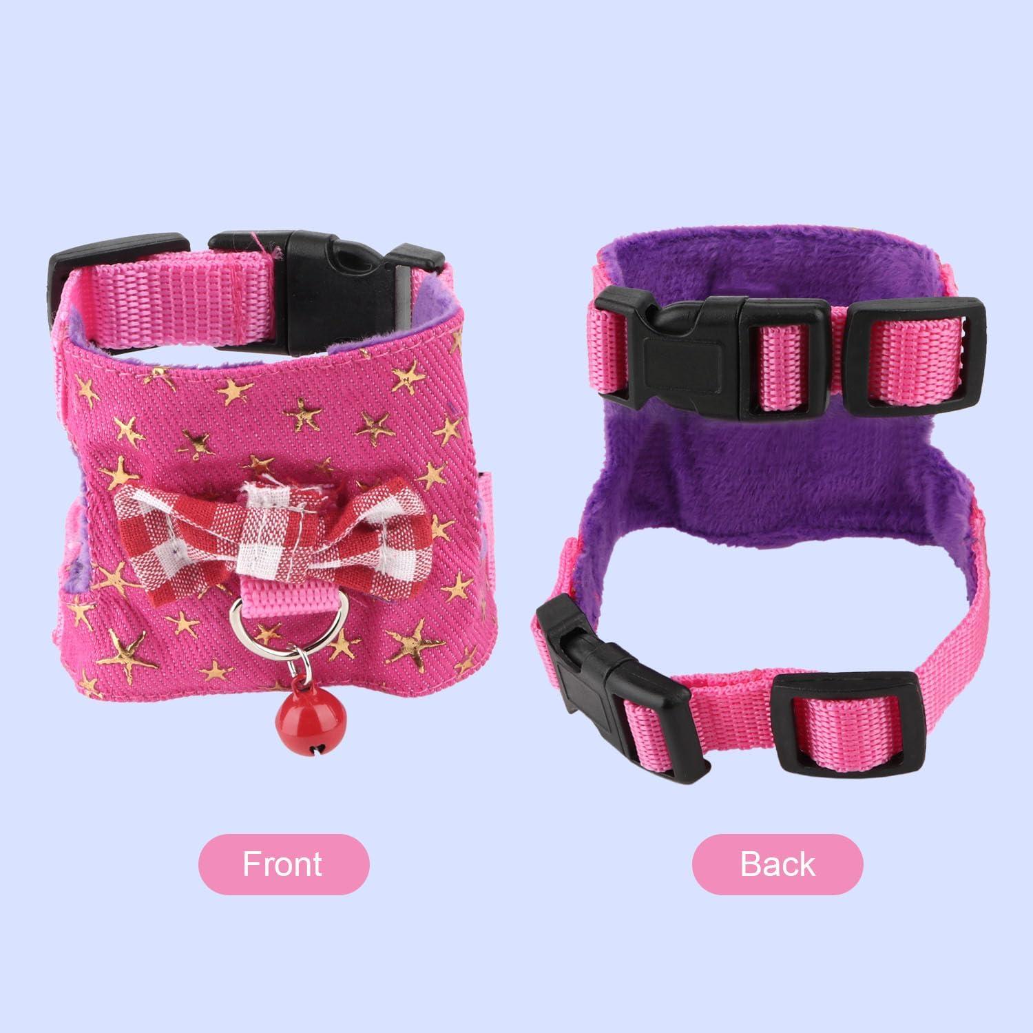 Conjunto Arnés y Correa para Mascotas Pequeñas Wontee S Estrella Rosa