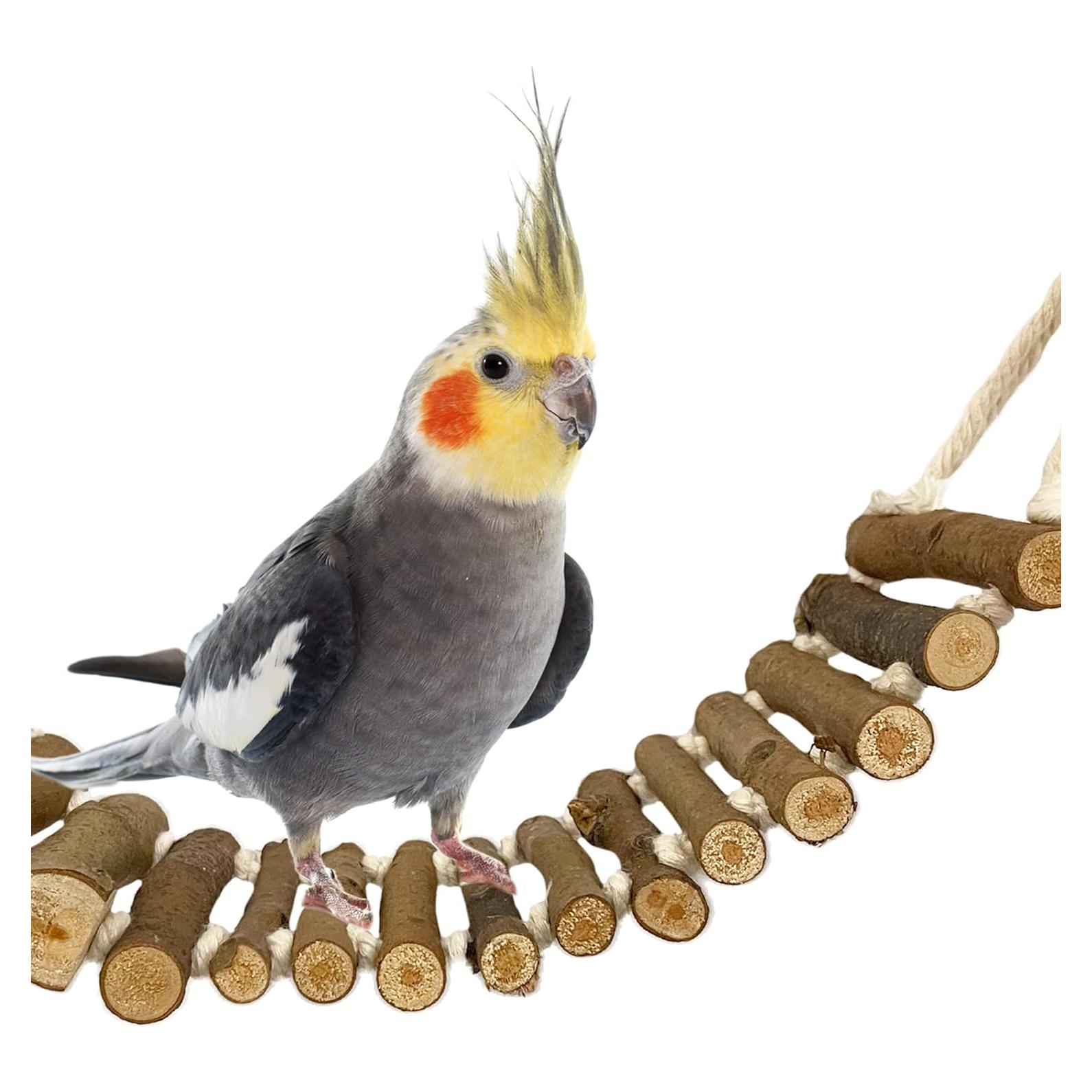 Escalera para Jaula de Aves SIMENA 12.7cm Madera Natural