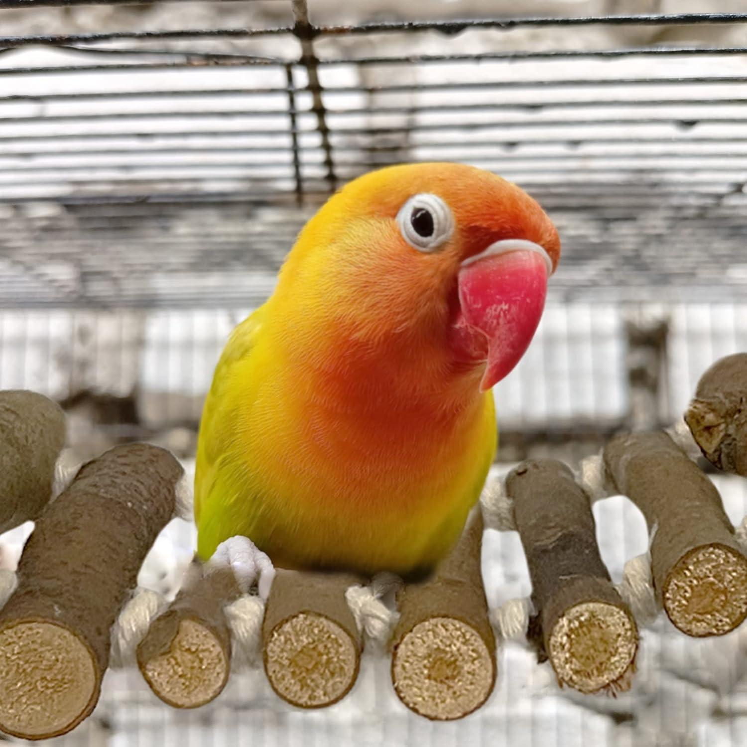 Escalera para Jaula de Aves SIMENA 12.7cm Madera Natural