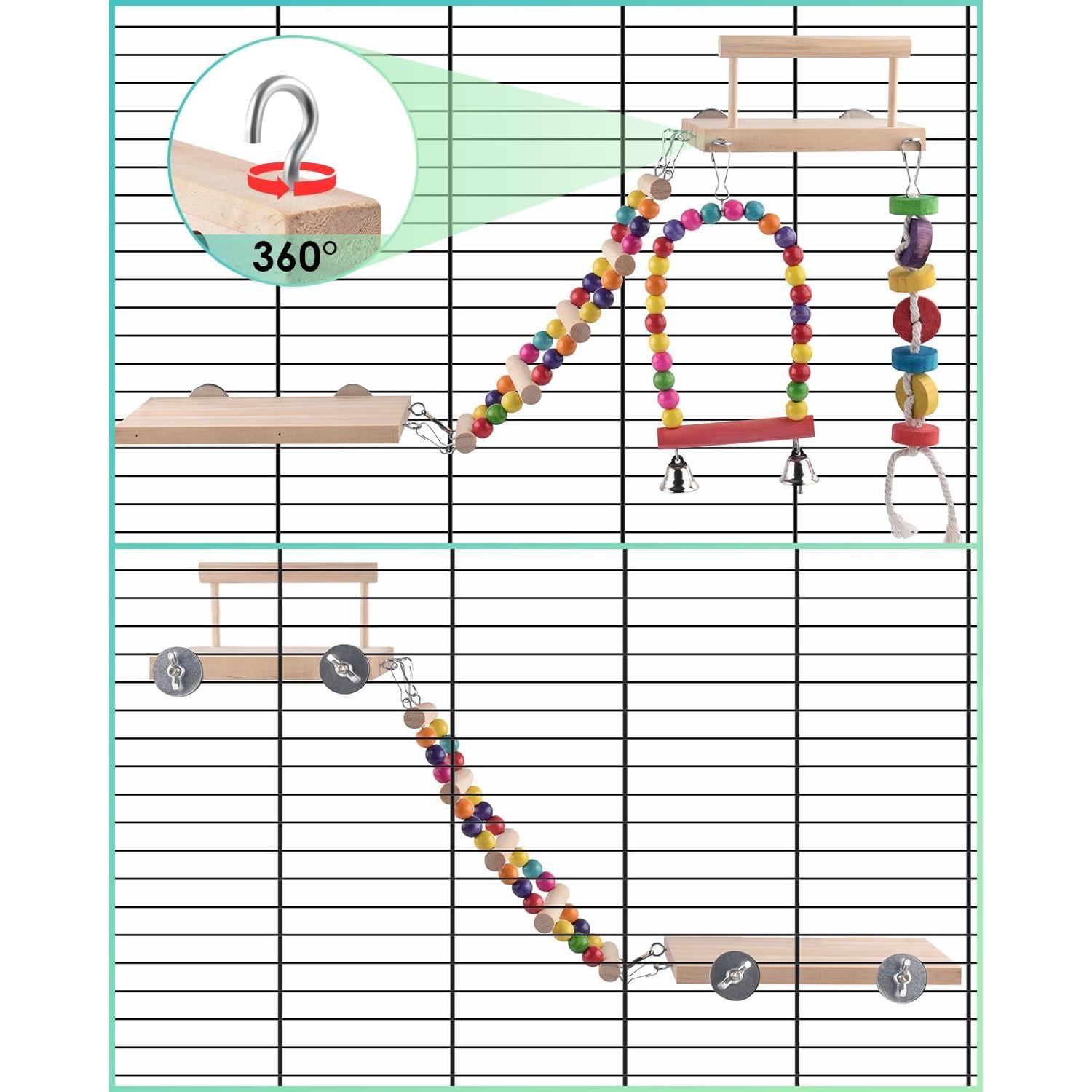 Juguete para Aves DBNESS 5 en 1 - Columpio y Escalera