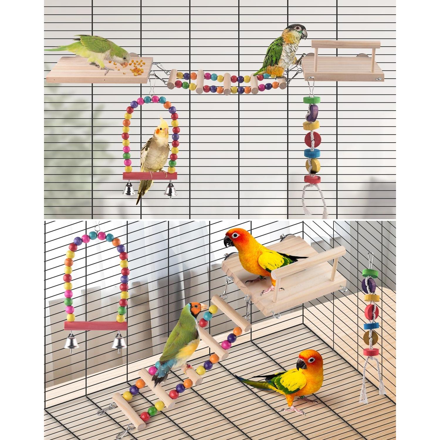 Juguete para Aves DBNESS 5 en 1 - Columpio y Escalera