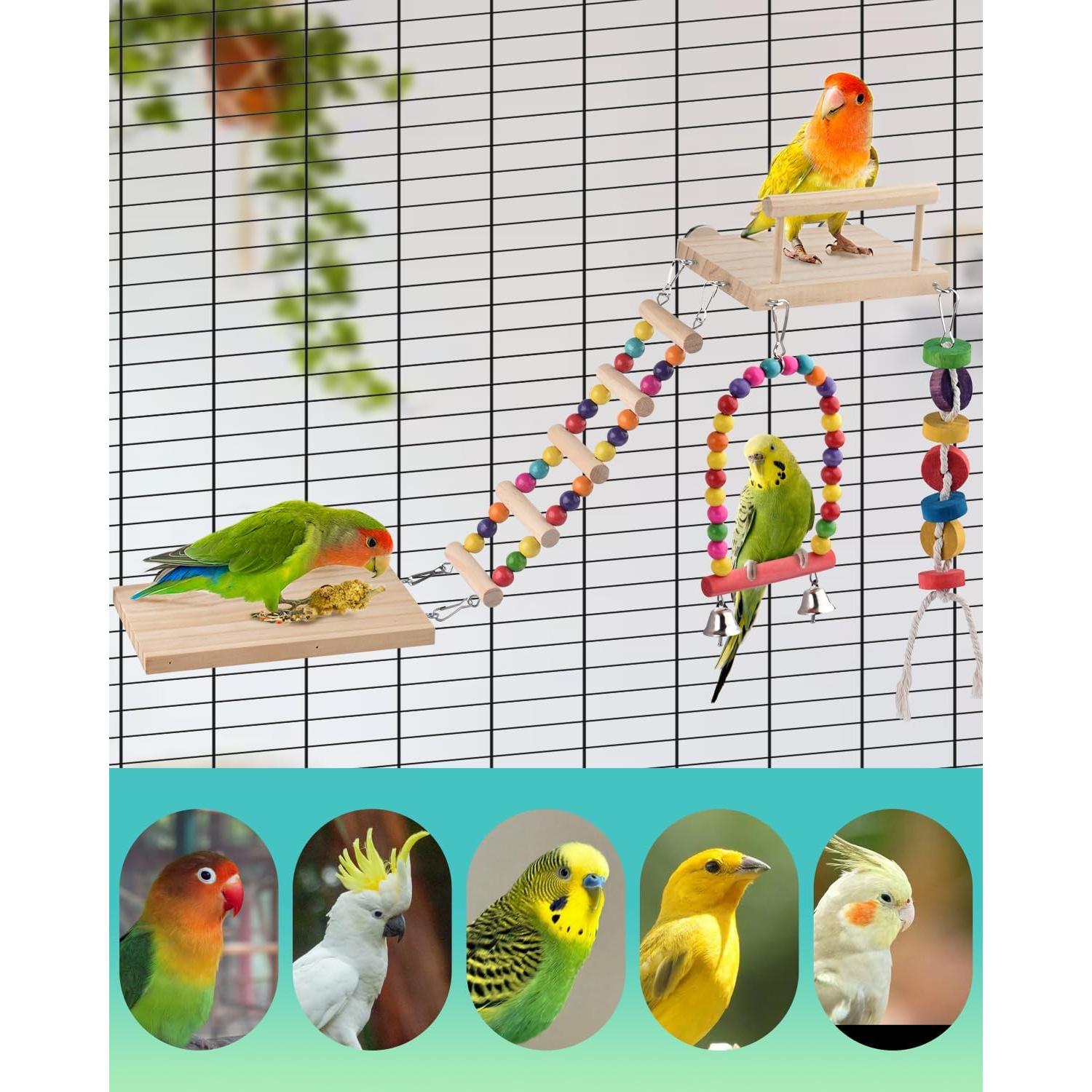 Juguete para Aves DBNESS 5 en 1 - Columpio y Escalera