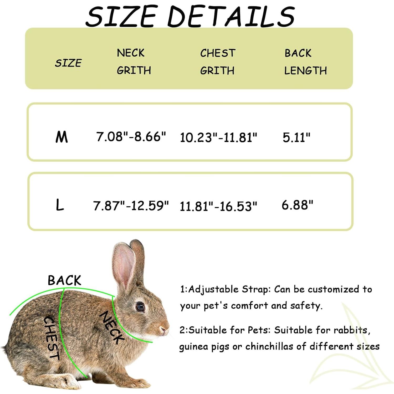 Arnés y Correa Ajustable WEWAYKGJ para Conejos Tamaño M