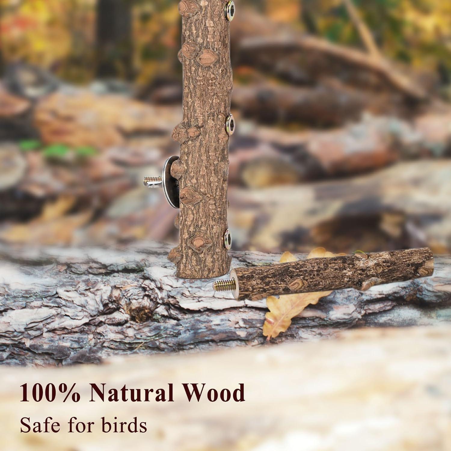 Escalera de Madera Natural para Aves Mogoko 30x10 cm