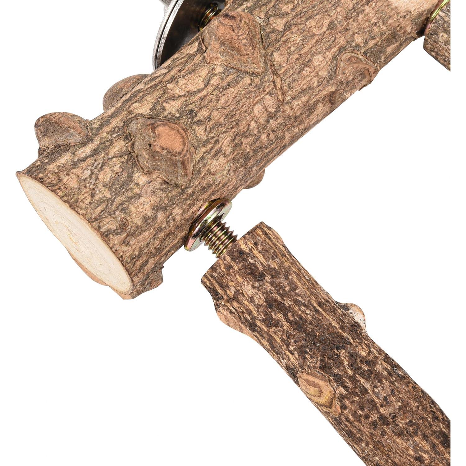 Escalera de Madera Natural para Aves Mogoko 30x10 cm