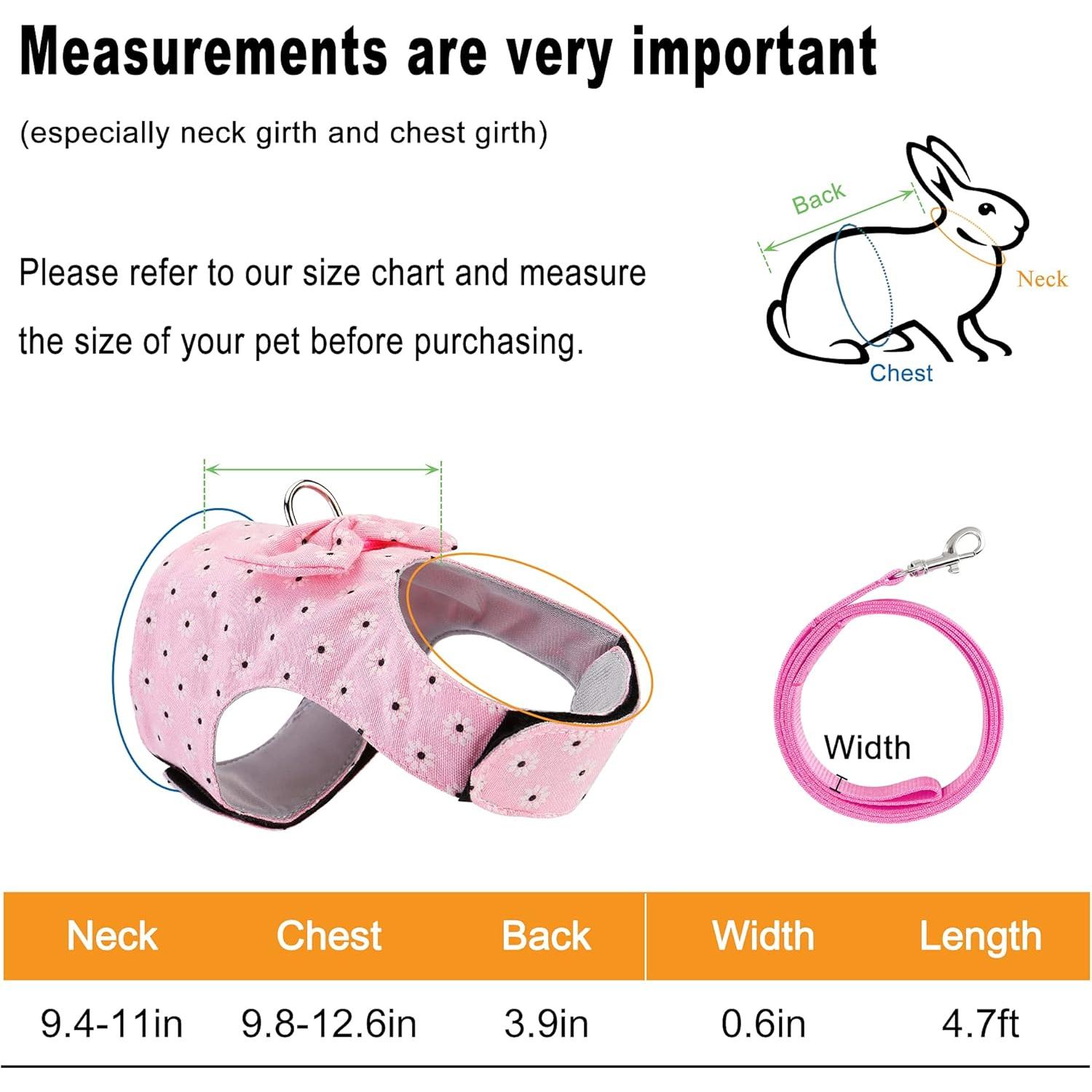 Arnés Ajustable para Conejo Timwaygo 22-30 cm 1.2 m Nylon