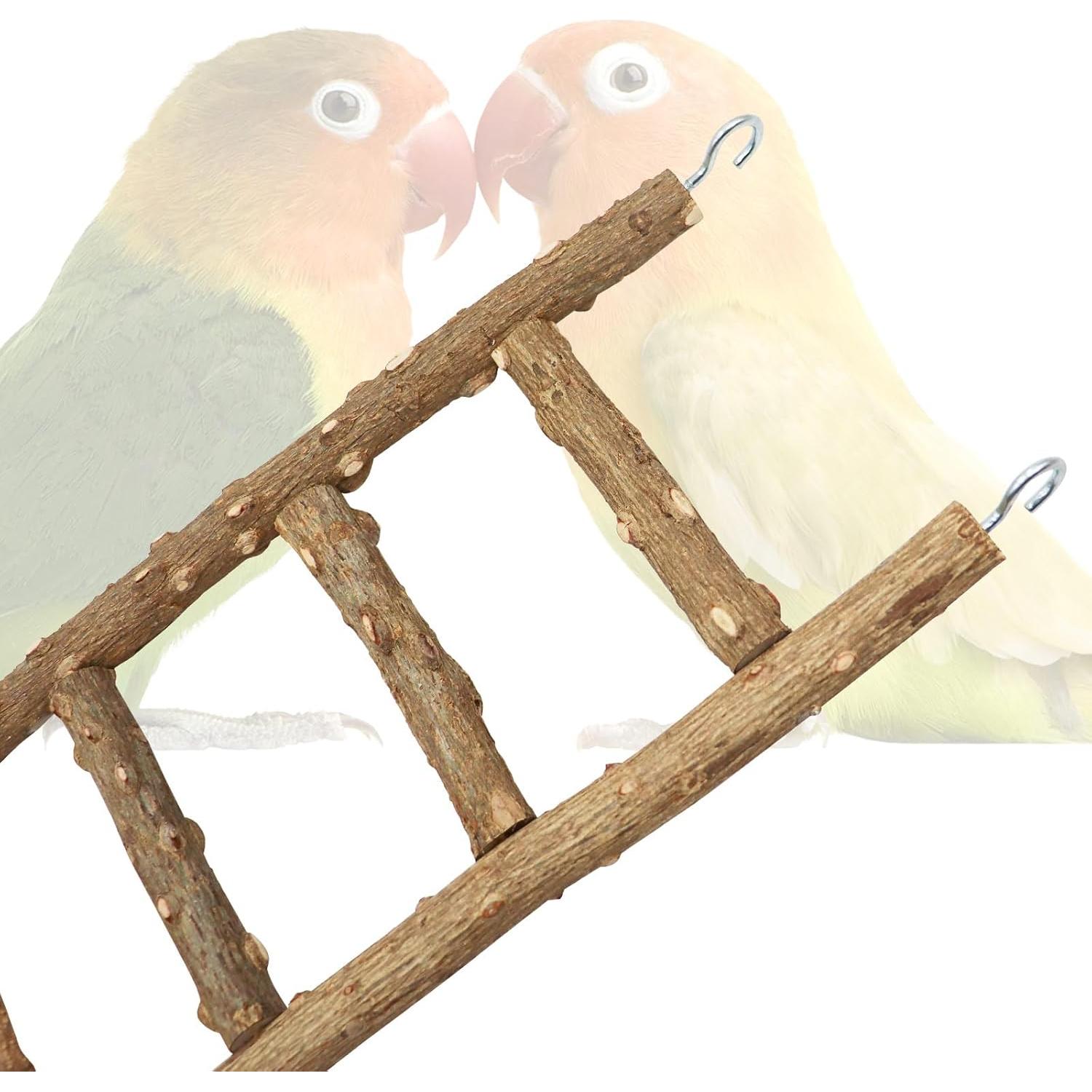 Escalera de Madera para Aves Neeenn 30 cm 5 Pasos