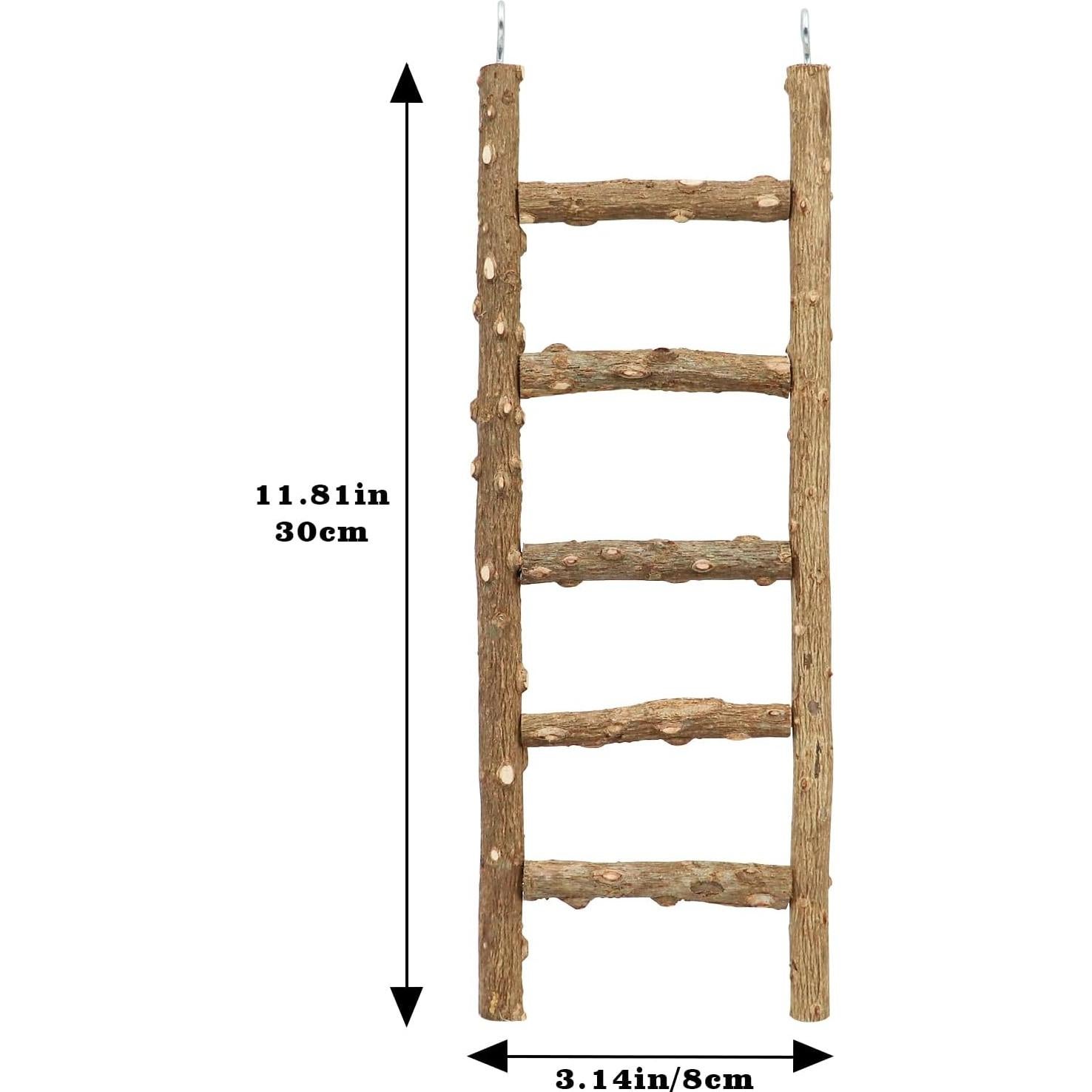 Escalera de Madera para Aves Neeenn 30 cm 5 Pasos