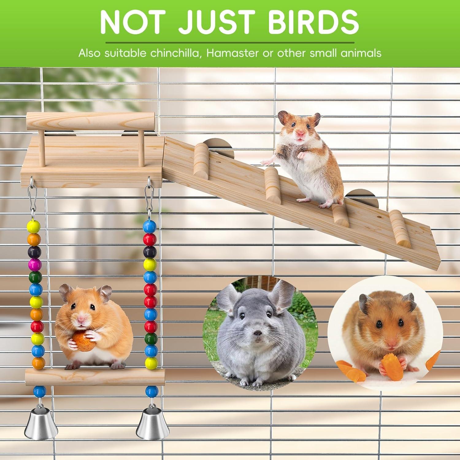 Parque Infantil para Aves LOPERDEVE con Escalera y Columpio