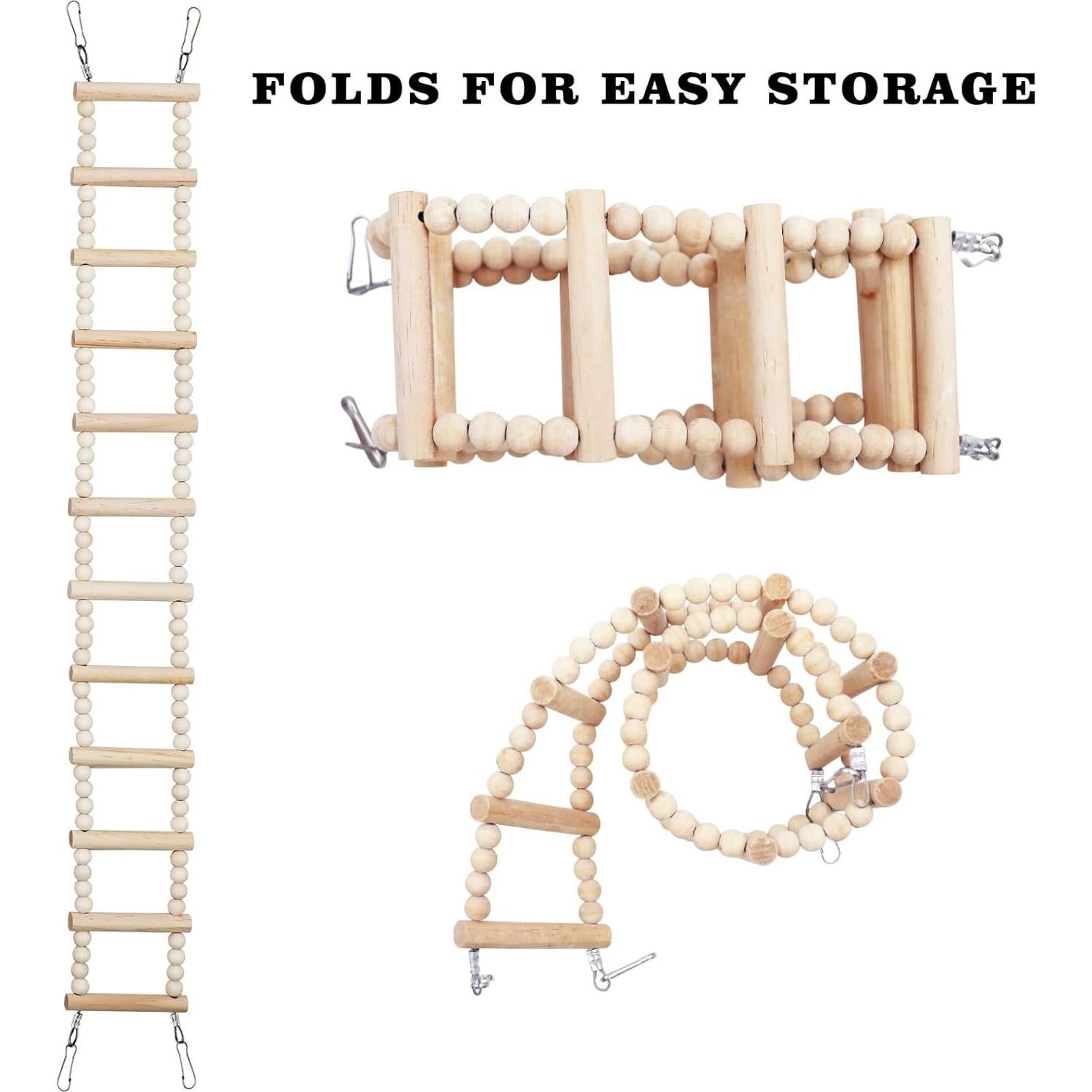 Escalera de Madera para Aves MinrzPet 69.85x7.99cm 12 Niveles