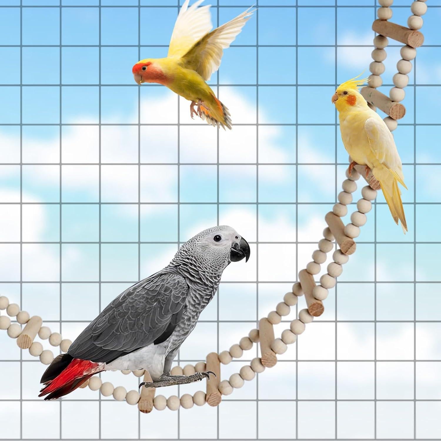 Escalera de Madera para Aves MinrzPet 69.85x7.99cm 12 Niveles