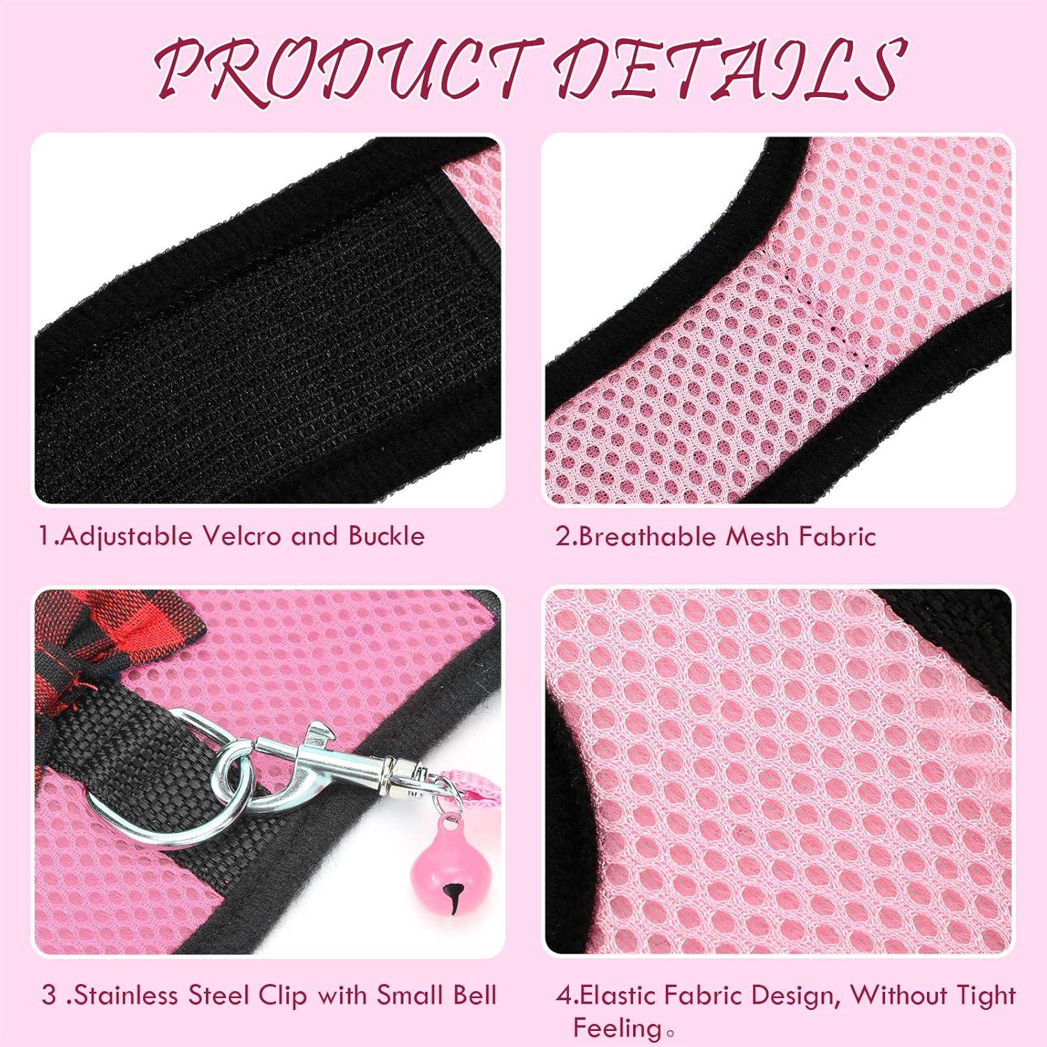 Arnés y Correa para Mascotas Pequeñas SATINIOR - 4 Piezas